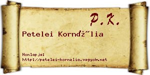 Petelei Kornélia névjegykártya